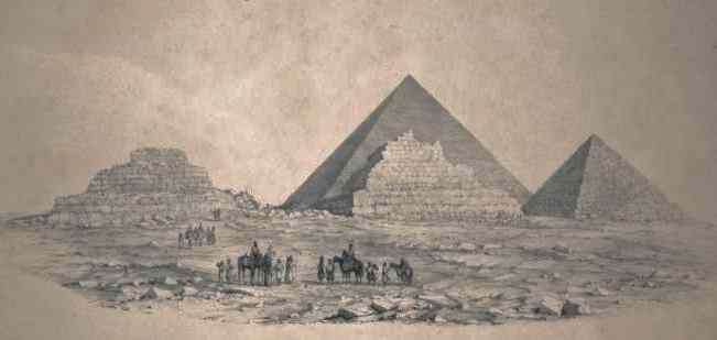 The badly damaged small Pyramids south of Menkaure's Pyramid.